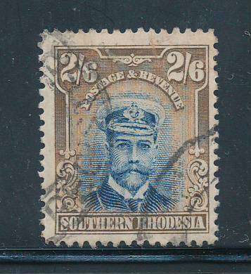 Southern Rhodesia - 1924-29 - Geo V - 2s6d blue & sepia fine used (SACC 13).