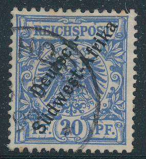 South West Africa German Period - 1897 -  ovptd - 20pfg fine used. (SG 4)