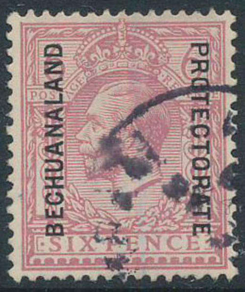 Bechuanaland - 1925-27 - G.B. Stamps Ovptd - 6d purple fine used. (SACC 92)