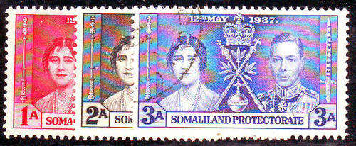Somaliland Protectorate - 1937 - Coronation - set of 3 used.