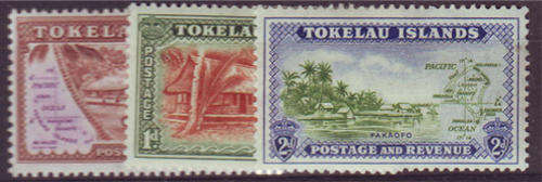 Tokelau Islands - 1948 - Defins - set of 3 mint unhinged.