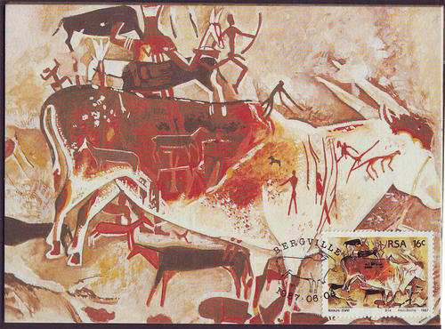 South Africa Maxicards - 1987 - Rock Paintings - set of 4 cards.