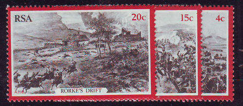 South Africa - 1979 -Zulu War - set of 3 mint unhinged.