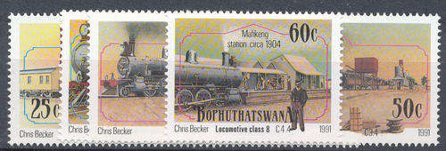 Bophuthatswana - 1991 - Steam Locomotives - set of 4 mint unhinged (SACC 265-268).