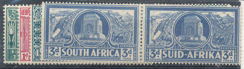 South Africa - 1938 - Voortrekker Cent Mem Fund - set of 4 horiz pairs mint hinged (SACC 75-78).