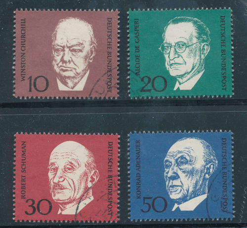 Germany West - 1968 - Adenauer Comm - set of 4 fine used (Mi 554-557).