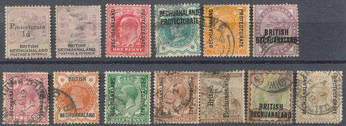 Bechuanaland - Mini Collection on stockcard odd imperfection ex-estate used & unused no gum.