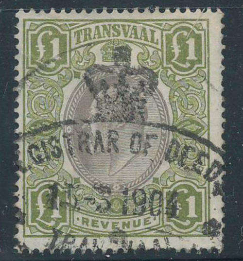 Transvaal Revenue Stamps - 1902 - Edw 7 - See description (B&H 88).