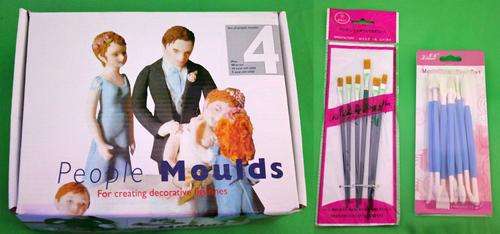 Last 2! Fondant Model set with decorating tools + free brushes