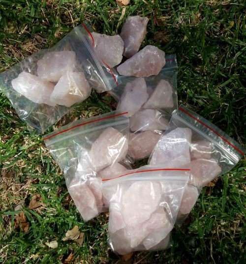 6x Rough Cut Rose Quartz