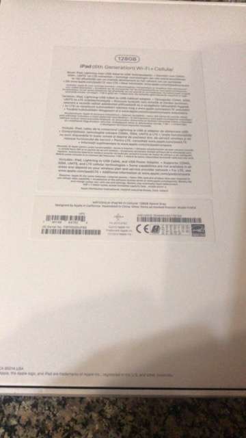 BRAND NEW Ipad (6th Gen) WIFI +CELLULAR 2018 - 128GB SPACE GREY