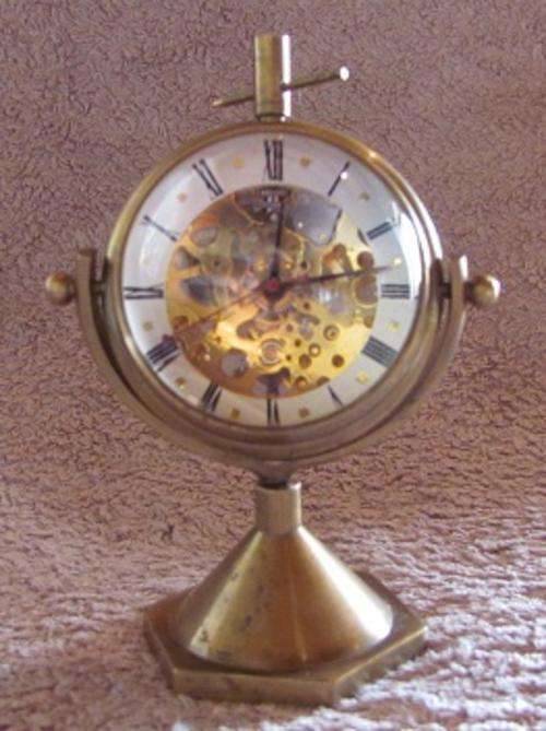 Swiss Made Brass/Glass Aviator Clock