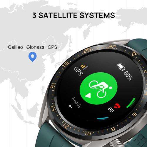 HUAWEI WATCH GT 46MM STAINLESS STEEL/FLUORO-ELASTOMER DARK GREEN Incl free Huawei Bluetooth speaker