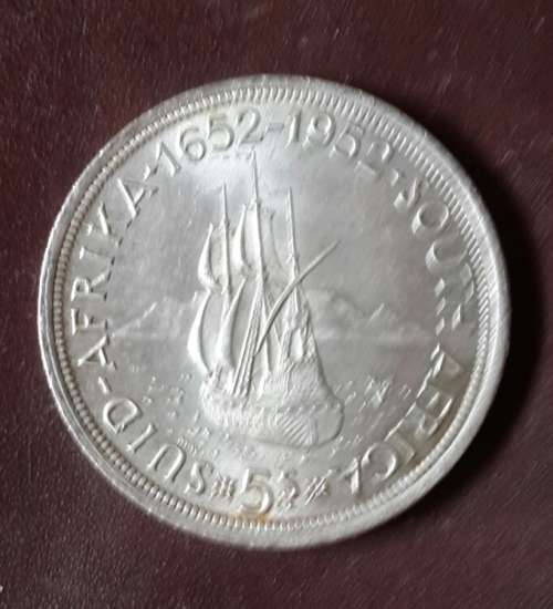 1952 SA Union Silver 5 Shilling.