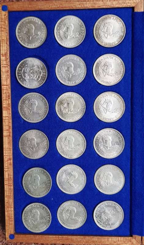 South African Crowns -five shillings -1947 to 1964