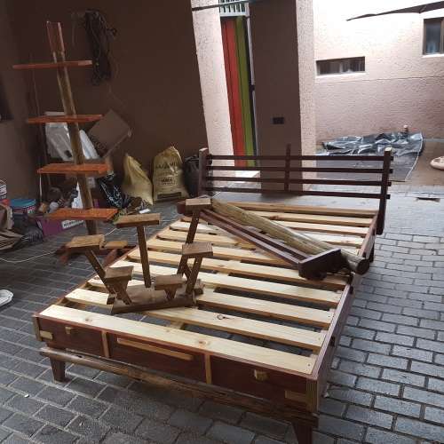 Double bed and stand