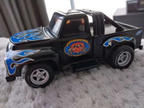 1:32 scale slot car pick up Ford. Tamiya static kit converted to slot car