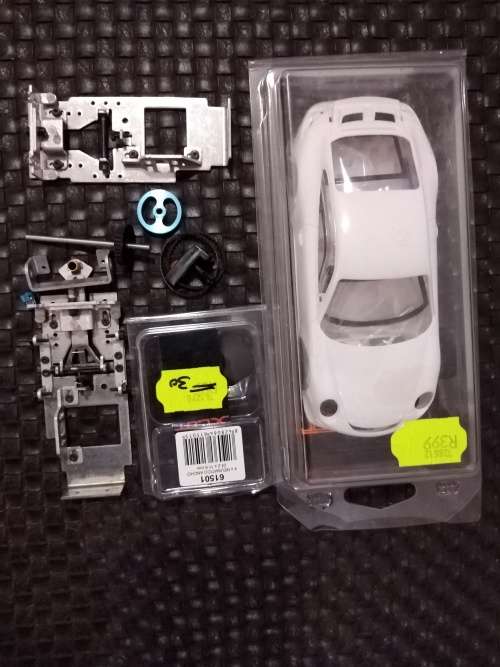 Ninco x slot 1/28 scale slot car body plus chassis & misc spares