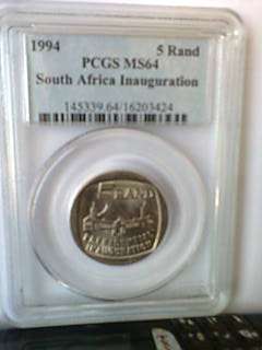 MS 64 - PCGS Graded Mandela Presidential Inauguration R5 Year 1994 Coin