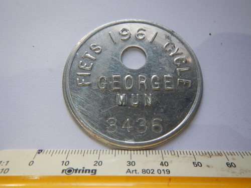 1961 CYCLE LICENCE -GEORGE