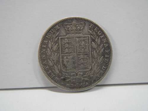 1842 SILVER HALF CROWN QUEEN VICTORIA YOUNG HEAD
