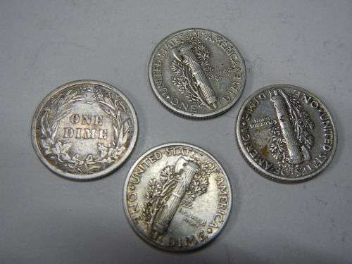 4X SILVER ONE DIMES AS A LOT