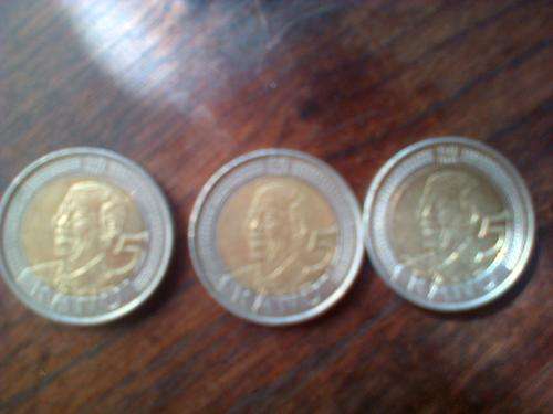 3 Mandela 2008 R5 coins(90 Years)