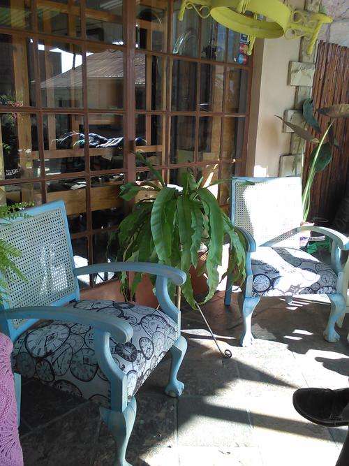 2 Chalk Painted Rattan Ball and Claw Chairs (bid per chair to take both)