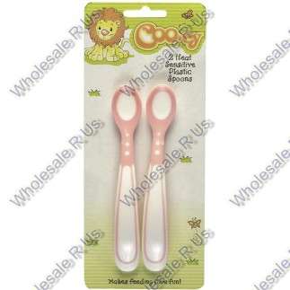 Cooey Heat Sensitive Plastic Feeding And Drink Drinking Spoon Spoons Pack Of 2