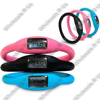 Sports Watch ION Ultra Slim Silicone Digital Bracelet ION Sports Watch For Adults & Kids (BLACK)