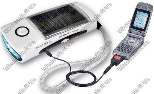 Solar Powered Charger Four LED Flashlight And FM Radio