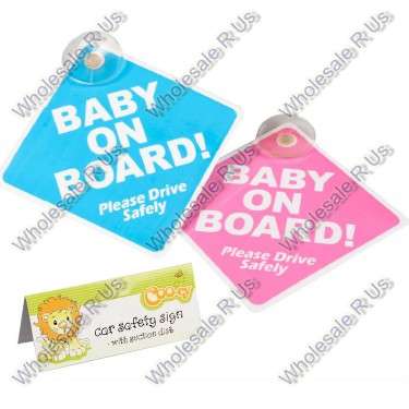 Cooey Car Safety Sign With Suction Cup Blue