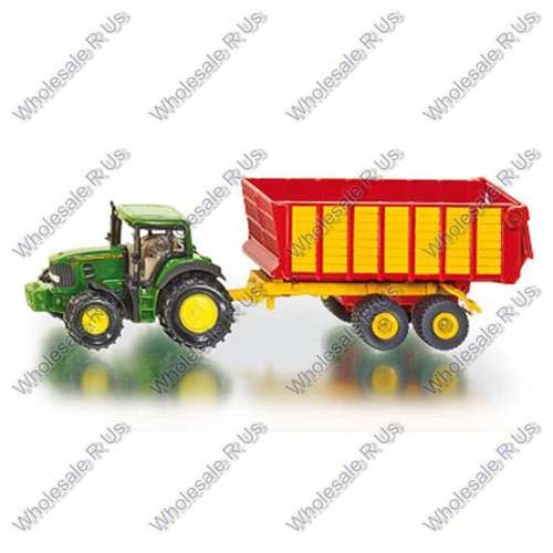 John Deere Tractor 7530 With Silage Trailer Farmer Series From Siku Diecast 1650 Model 1:87 Scale