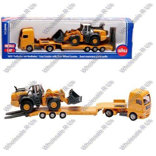 Man Liebherr Low Loader With Liebherr 580 Four Wheel Loader From Siku 1839 Diecast Scale 1:87
