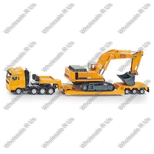 Liebherr Heavy Haulage Transporter Flat Bed Trailer With Excavator 1:87 Scale Diecast From Siku 1847