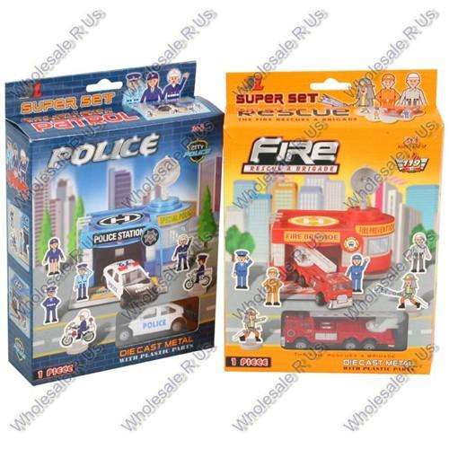 Police Station And Police Car Diecast Metal And Plastic Playset