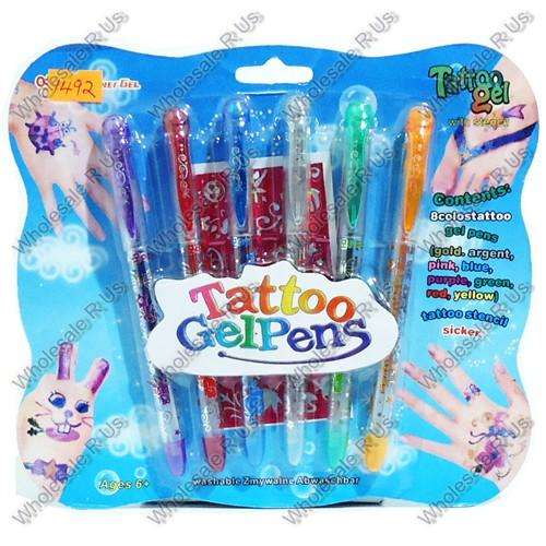 Tattoo Art And Craft Gel Pens Temporary Washable With Stencil