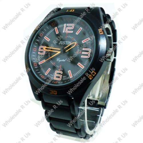 Gents Link Bracelet Watch - Black