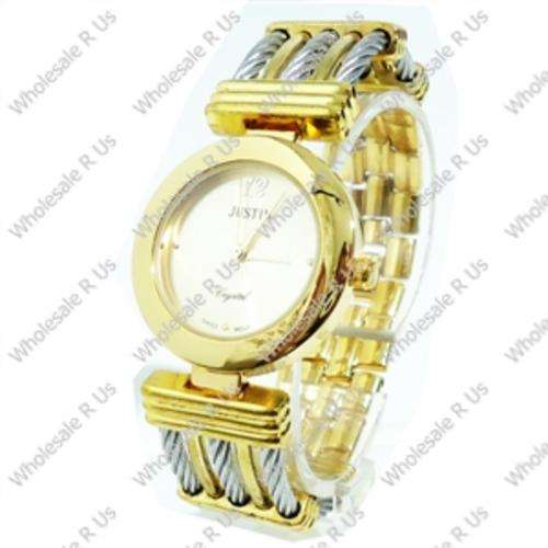 Ladies Cable Two-Tone Bracelet Watch Gold Silver