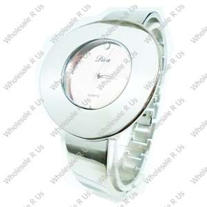 Ladies Crystal Accented Bracelet Dress Watch - Silver