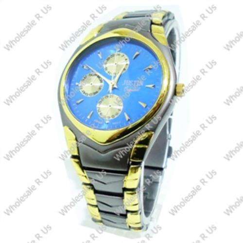 Gents Two-Tone Link Bracelet Watch - Gold Silver