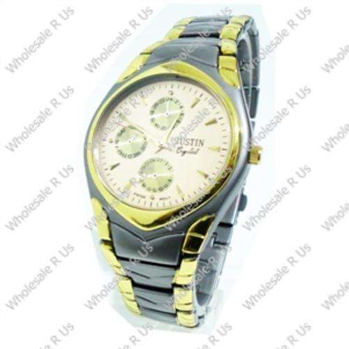 Gents Two-Tone Link Bracelet Watch - Gold Silver
