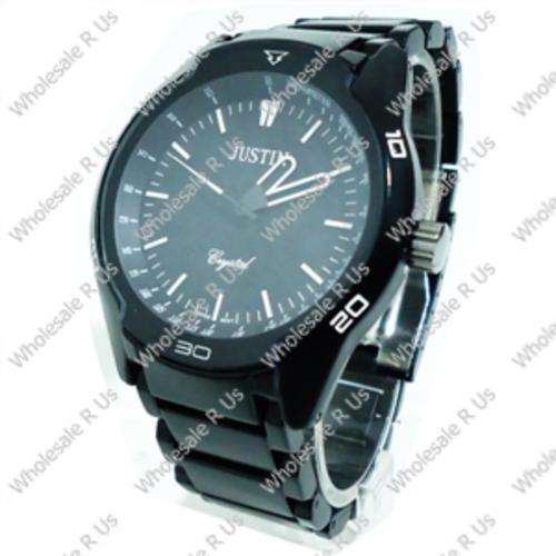 Gents Link Bracelet Watch - Black
