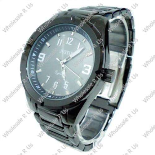 Gents Link Bracelet Watch - Black