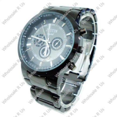 Gents Link Bracelet Watch - Black