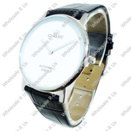 Gents Super Thin Wrist Watch - Black White