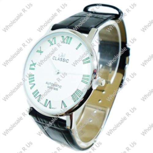 Gents Super Thin Wrist Watch - Black Silver