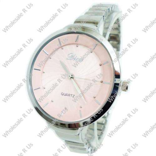 Ladies Bracelet Dress Watch Silver Pink