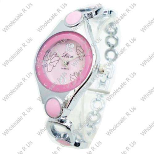 Girls Bracelet Watch Silver Pink