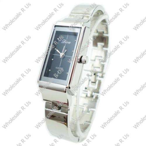 Ladies Bracelet Dress Watch Silver Black